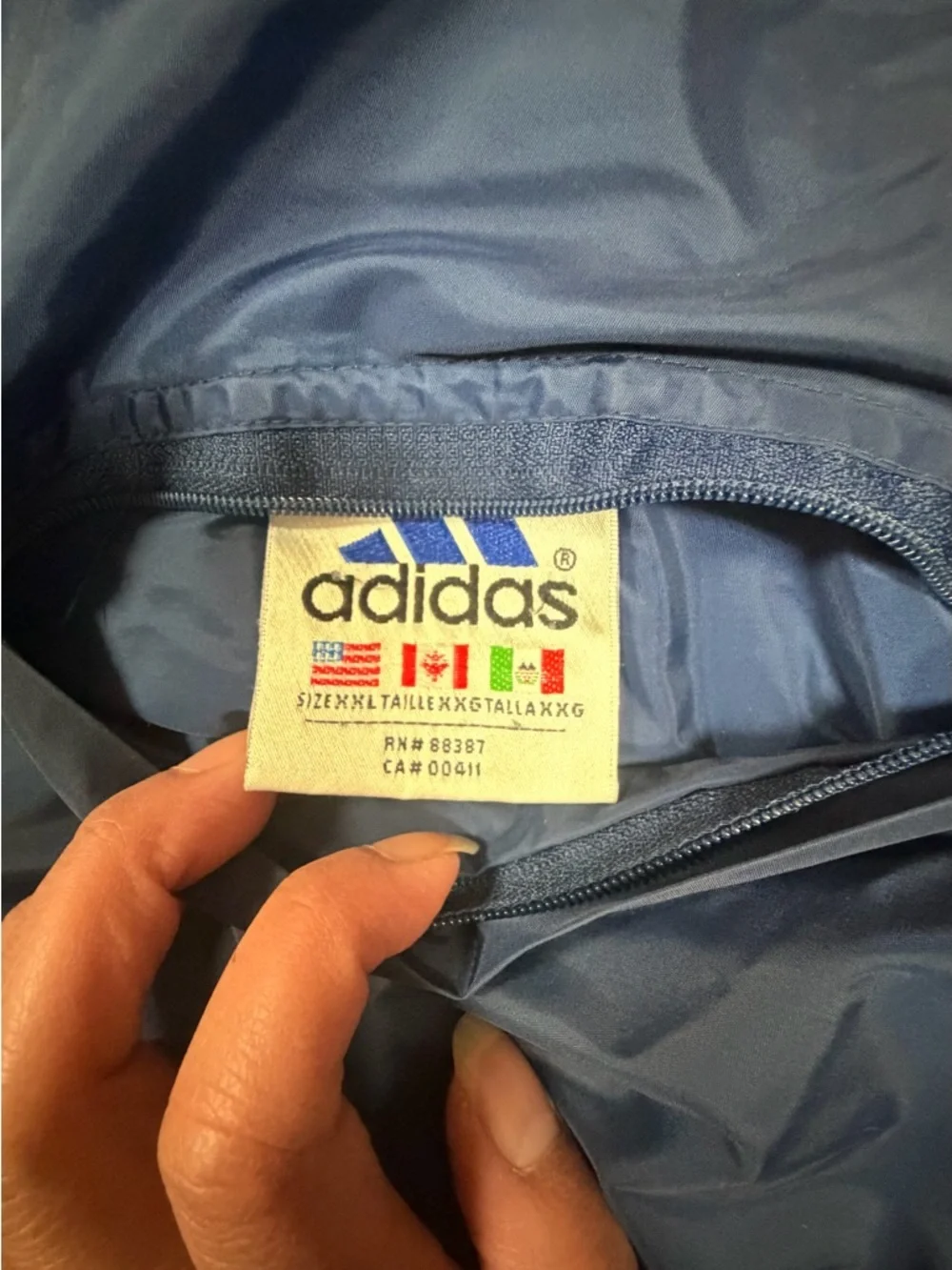 90s Vtg ADIDAS Reversible Jacket Bomber Fleece Lined Mens Sz XXL Windbreaker Y2K